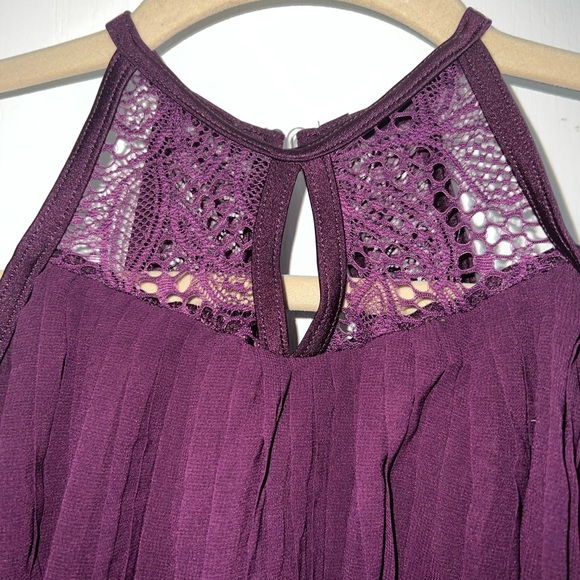 Weissman Pleated Purple Lace Dance Costume Size LC - Picture 4 of 16